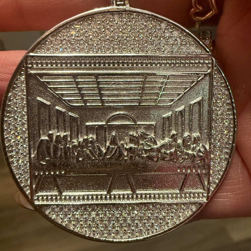 925 Silver Pendant with Last Supper Design